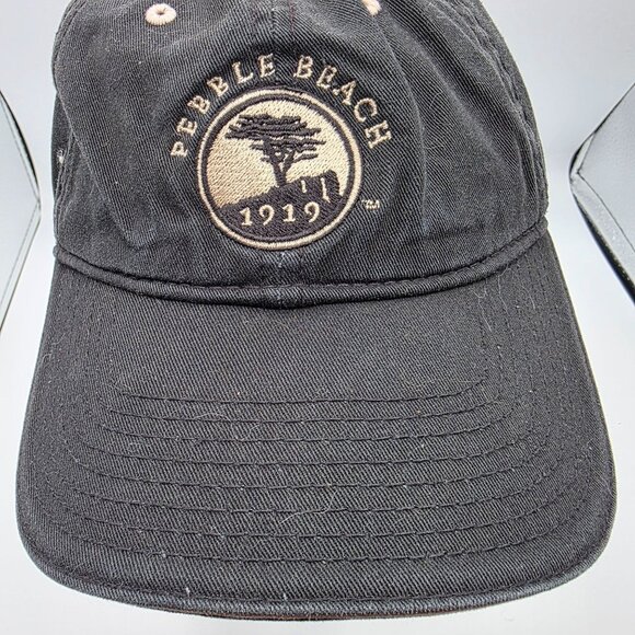 Pebble Beach Golf Links Unisex Adjustable Hat Black Logo 1919 Cotton Cap - Picture 9 of 9